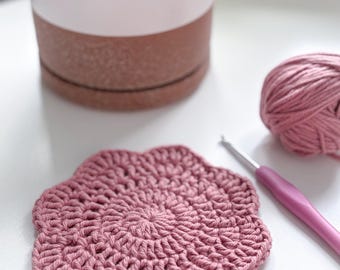Flower Coaster Crochet Pattern PDF, Easy Mug Rug Coaster Set, Cute Beginner Crochet Coasters, Mothers Day Gift, Quick Crochet Pattern