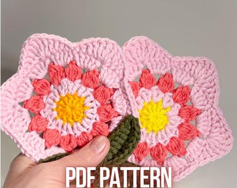 Tulip Coaster Crochet Pattern PDF – Crochet Flower Decor (Digital Download)