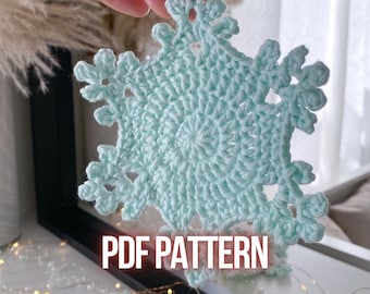 Crochet Snowflake Coaster Pattern - Easy Christmas DIY (PDF Pattern + Video Tutorial)