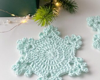 Crochet Pattern Christmas Coaster | Snowflake Christmas Doily | Winter Decor PDF