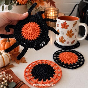 Spider Web Coaster Crochet Pattern | Halloween Spider Coasters (PDF Download)