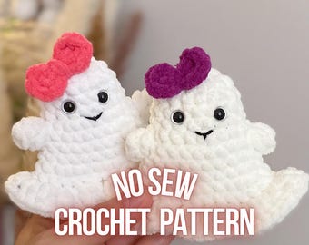 Cute Ghost Crochet Pattern -  Halloween Crochet - Mini Amigurumi  (PDF Download)