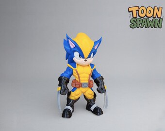 Sonic Superhero Mashup Statues – approx 29cm 3D Printed Figure – Sonic - Shadow - Amy - Knuckles - Superman - Venom - Wolverine - Iron Man