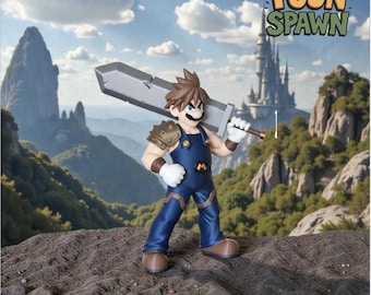Super Mario x Final Fantasy Figure – Mario Strife – 24 cm – Unique Mash-Up Fan Art Collectors Item