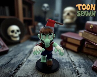 3D Printed Zombie Mario – Halloween Figurine – Nintendo Fan Art – Spooky Gamer Decor – Geek Gift – Halloween Collectible