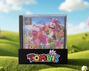 3D Printed Game Stand – Tombi & Tomba – PlayStation 1 PS1 Display – Retro Game Collectible – Gamer Gift – Collectors Stand