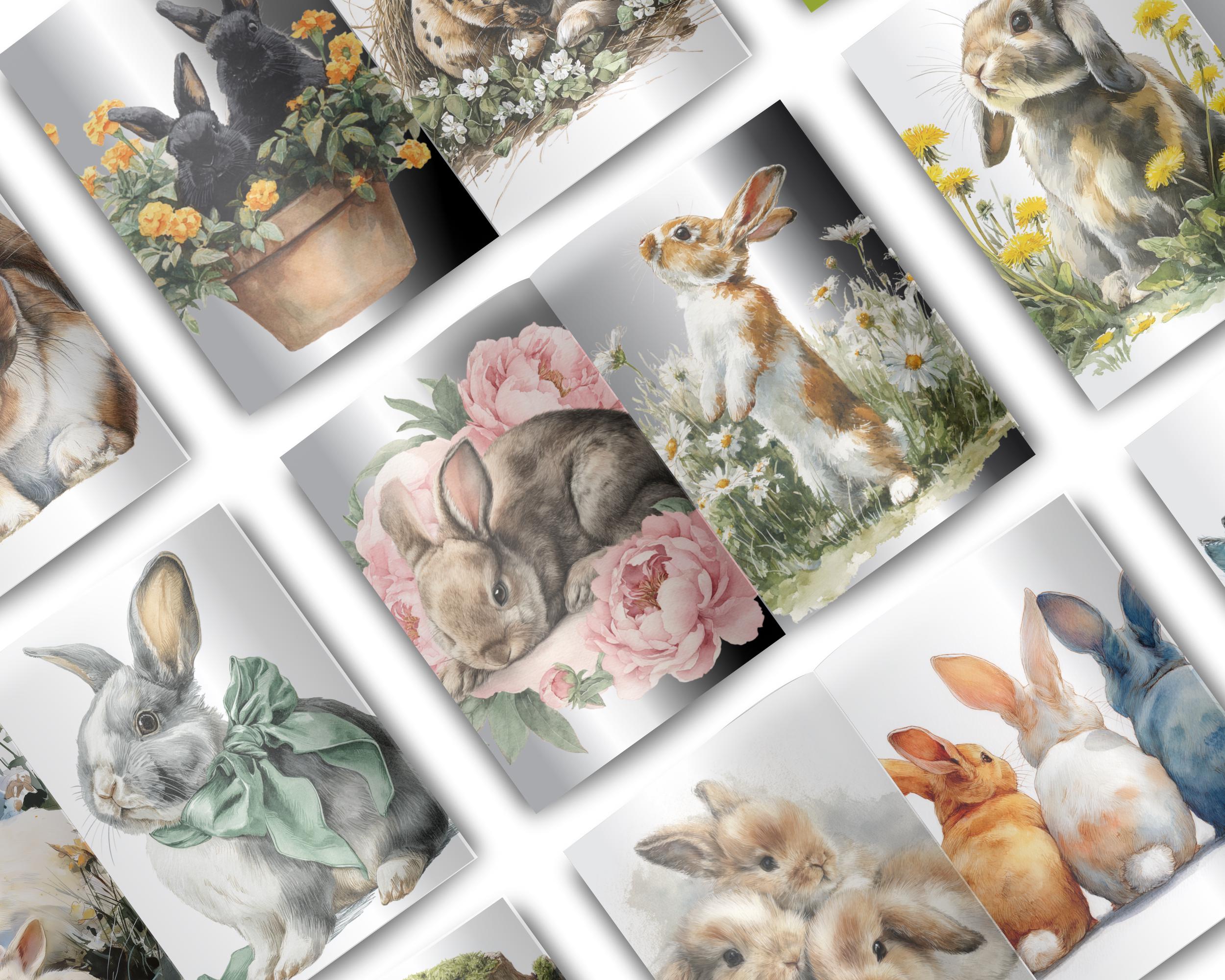 Watercolor Rabbit Clipart PNG: 25 Bunny Illustrations (digital Download ...