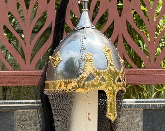 Slawischer Chernigov Helm | Mittelalterlicher Rus Helm | Handgefertigte Historische Rüstung für Reenactment & LARP