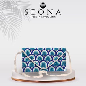 Hand Beaded Clutch Bag: Boho Pearl Embroidery Evening Purse
