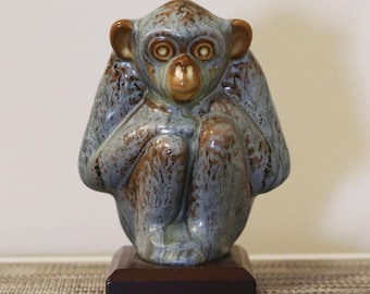 Blue Mountain Pottery Canada, Ceramic Monkey from Noah's Ark Series