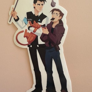Detroit Become Human Waterproof Sticker Bundle - Connor, Gavin Reed and Rk900-Perfect for water bottles, laptops and more
