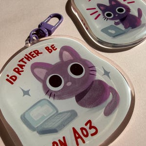 Fanfiction Ao3 kitten dubbelzijdige epoxy-acrylbedel, 3 inch