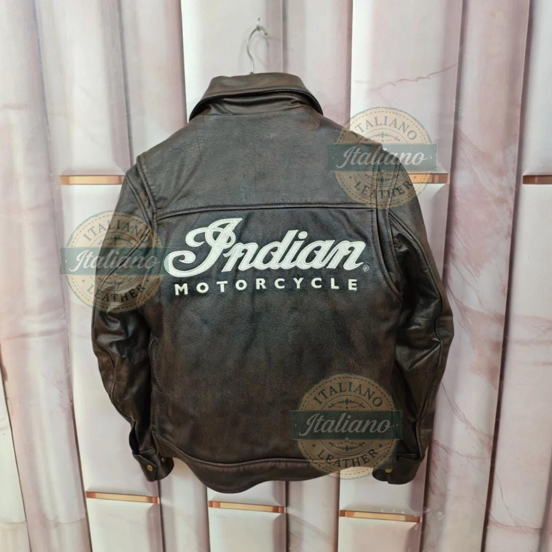 Indian Motorcycle Leather Jacket, Men's Vintage Biker Jacket - Etsy