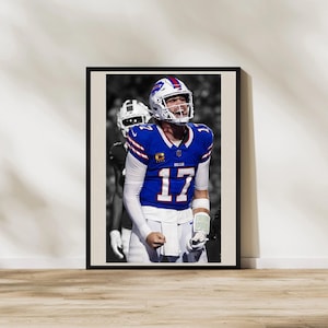 Josh Allen Digital Poster | Buffalo Bills Wall Art | NFL Quarterback Print | Instant Download | Man Cave Decor | Bills Mafia Art
