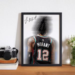 Ja Morant Basketball Poster, digitale Wandkunst, Memphis Grizzlies Druck, NBA Fan Geschenk, Sportraum Dekor