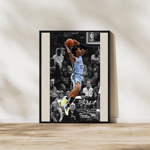 Ja Morant Digitaler Kunstdruck - NBA Basketball Poster, Memphis Wanddekoration, Sofort Download