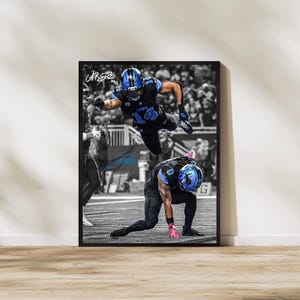 Detroit Lions Art Print | Gibbs & St. Brown NFL Poster (Digital Download)