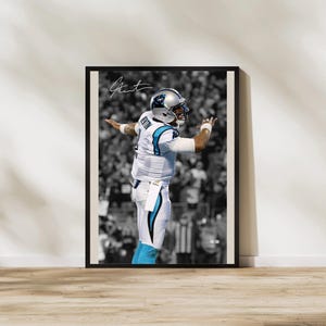 Impresión artística digital de Cam Newton: Decoración para la cueva del hombre de los Carolina Panthers (descarga instantánea)