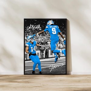 Detroit Lions Poster | Amon-Ra St. Brown & Jameson Williams Art (Digital Download)