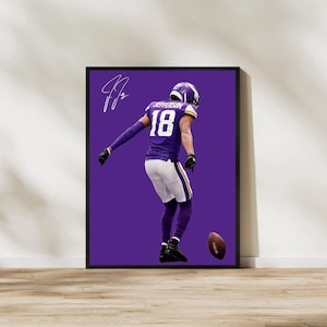 Justin Jefferson Digital Art Print - Minnesota Vikings NFL Wall Decor - Custom Sports Illustration - Instant Download
