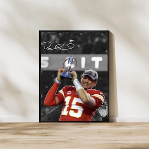 Patrick Mahomes Kansas City Chiefs Art : Poster Football Man Cave (téléchargement numérique