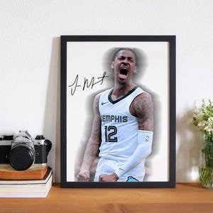 Ja Morant Memphis Poster, Basketball Wandkunst, Digital Download Print, Sport Dekor, Mann Höhle Geschenk, Kinderzimmer