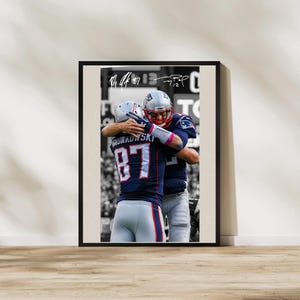 Tom Brady & Rob Gronkowski Patriots Art: Man Cave Football Poster (Digital Download)
