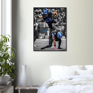 Detroit Lions Framed Wall Art | Gibbs & St. Brown Football Poster