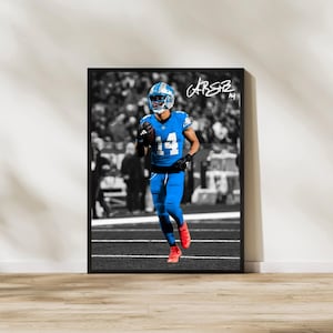 Amon-Ra St. Brown Detroit Lions Art: Football Man Cave Poster (Digital Download)