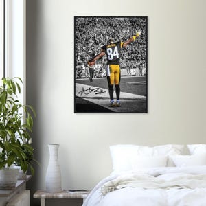 Stampa incorniciata di Antonio Brown / Decorazione per caverna per uomini dei Pittsburgh Steelers