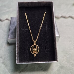 Landstrom Caged Orb Gold Necklace 14KGE stamped like new Vintage