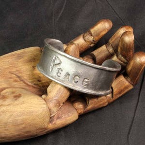 Steel Peace cuff bracelet -- i12003