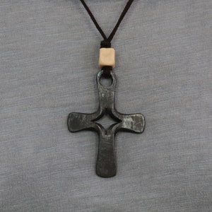 Forged cross pendant -- i12242