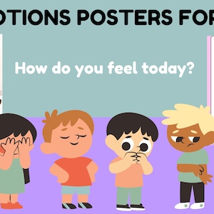 Emotions Printable Bundle for Kids Feelings Chart Emotion Cards and Activities English and French Digital Download