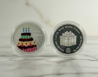 Moneda de plata "Feliz Cumpleaños" - 10 g de plata fina .999