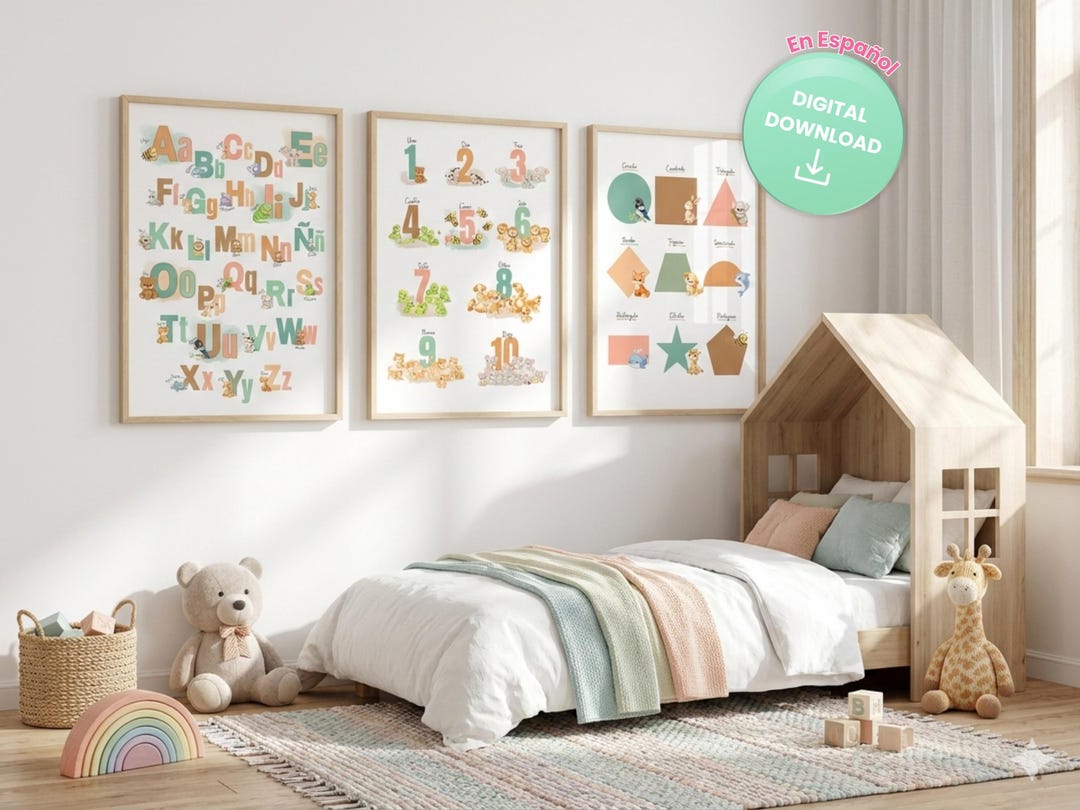 Set of 3 Printable Educational Posters | Spanish Alphabet With Animals ...