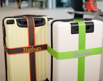 Custom Embroidered Luggage Strap: Bright Color, Durable Travel Bag Belt