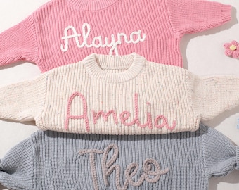 Personalized Baby Sweater | Custom Embroidered Name Outfit | Newborn and Toddler Gift Jumper Keepsake