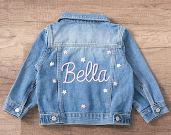 Personalized Toddler Denim Jacket: Custom Embroidered Baby Jean Jacket