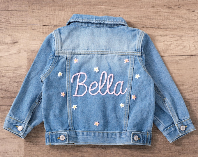 Personalized Toddler Denim Jacket: Custom Embroidered Baby Jean Jacket