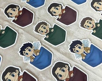 Supernatural Pocket Babies Sticker | Waterproof Vinyl, 3" Matte Sticker, Cute Chibi Castiel Dean Sam | Fandom Decal