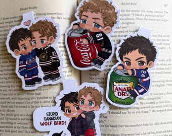 Heated Rivalry Magnetic Bookmark | Shane & Ilya Hollanov Chibi | Hockey Romance Fan Art | Bookish Gift | Heated Rivalry Merch