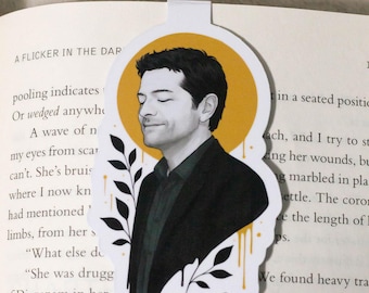 Peaceful Misha Collins Magnetic Bookmark | Supernatural Castiel Actor Inspired | Handmade Fandom Book Lover Gift