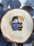 Heated Rivalry Hard Enamel Pin | Hollanov Love Chibi | Gold Plating | Hockey Romance Fan Art | Bookish Gift | Hollanov