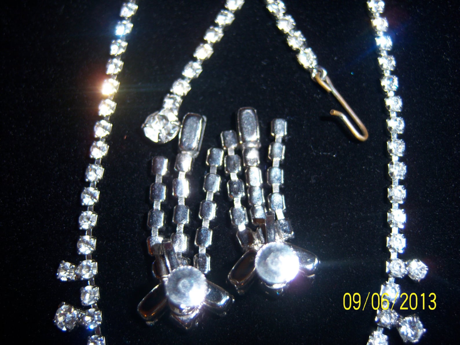 Vintage Crystal Necklace and Earrings Set Etsy