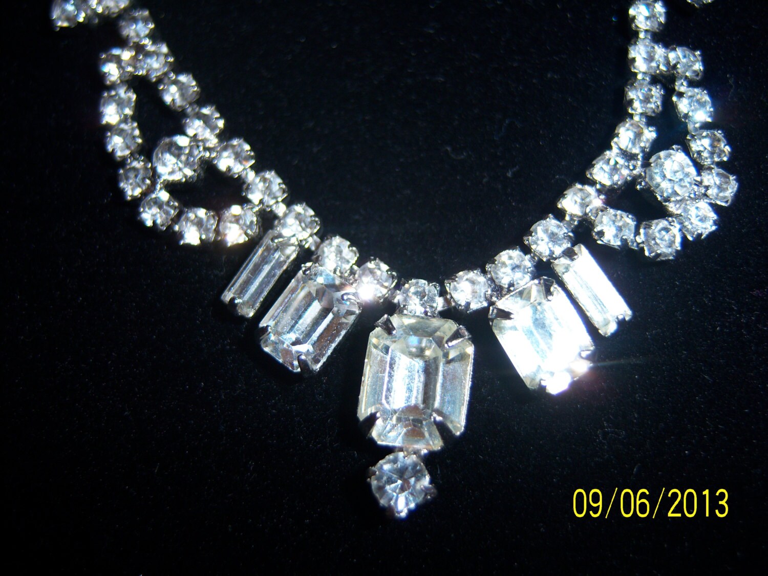 Vintage Crystal Necklace and Earrings Set Etsy