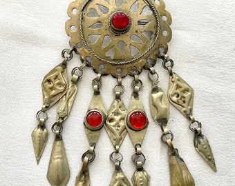 Tribal Tin Large Brooch