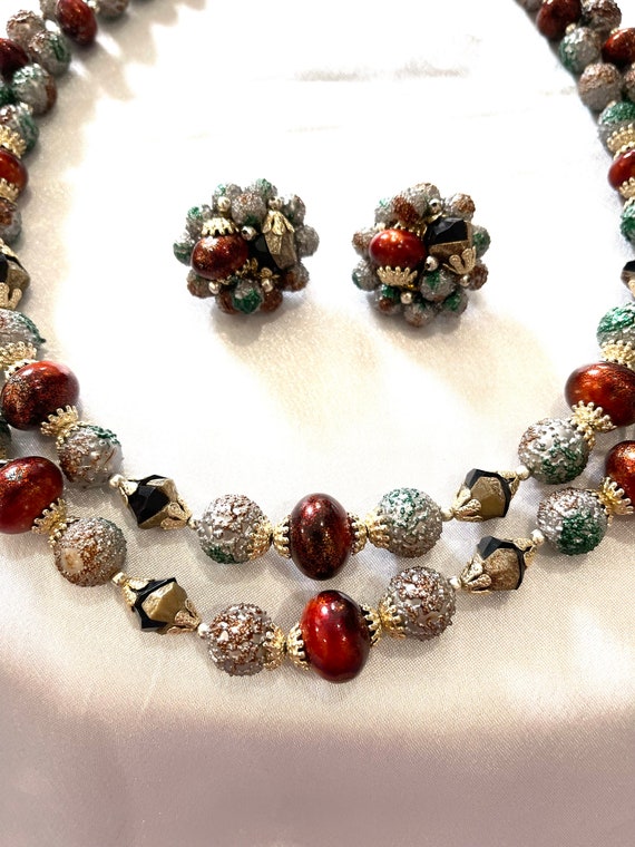 Japan Signed Necklace and Earring Set/ Demi-Parure - image 2