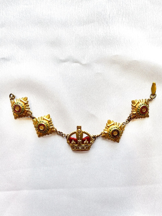 1920s Victorian Crown Panel Bracelet - image 1