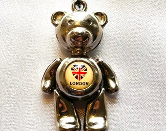Vintage London Tourist Articulated Bear Necklace